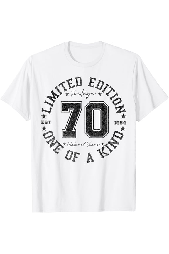 Vintage 1954 One of a Kind 70th Birthday 70 Year Old Gifts T-ShirtMen and women, White T-shirt, size: Extra large