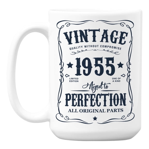 Vintage 1955 All Original Parts, Birth Year Coffee & Tea Mug (15oz)