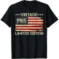 thumbnail image 1 of Vintage 1955 American Flag 70th Birthday Gift for Men Women Short Sleeve Graphic T-Shirt, 1 of 6