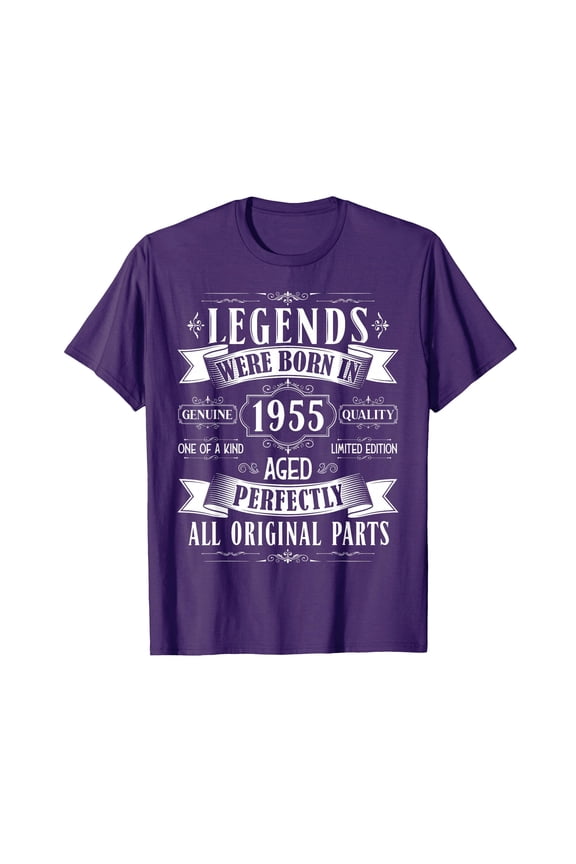 Vintage 1955 Legends Born T-Shirt for 71st Birthday Celebration