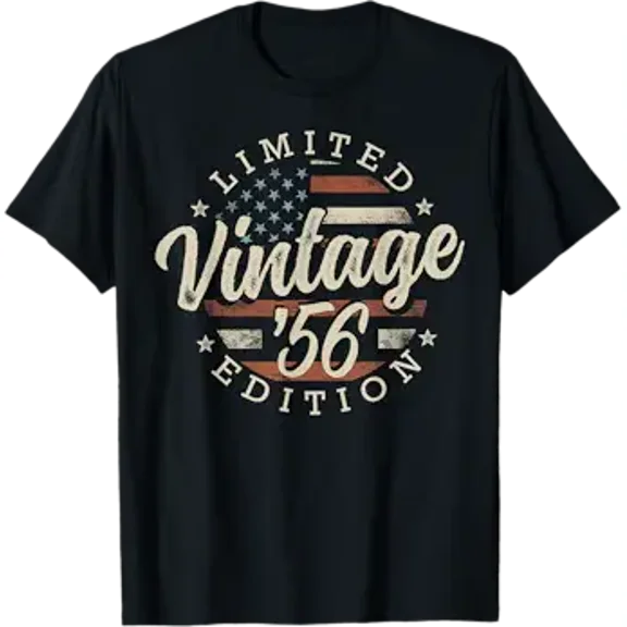 Vintage 1956 USA Flag 69th Birthday T-Shirt
