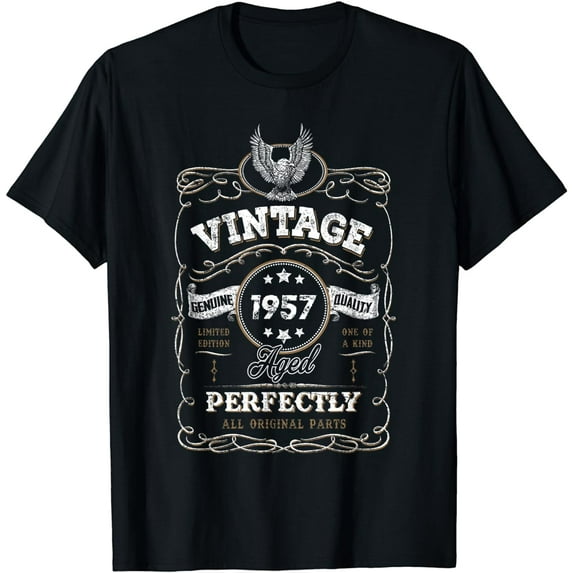 Vintage 1957 All Original Parts Funny 65th Birthday Gift T-Shirt