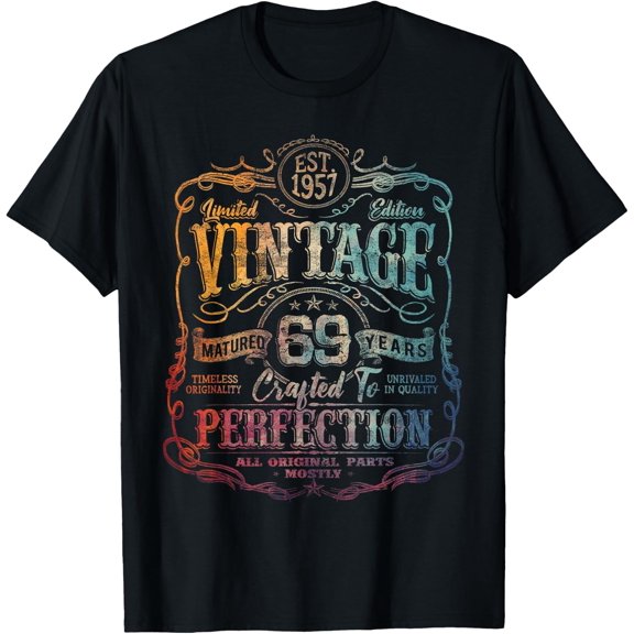 Vintage 1957 Limited Edition Shirt 69 Year Old 69Th Birthday T-Shirt Unisex S-5XL Hot Trending Shirt Birthday Gift
