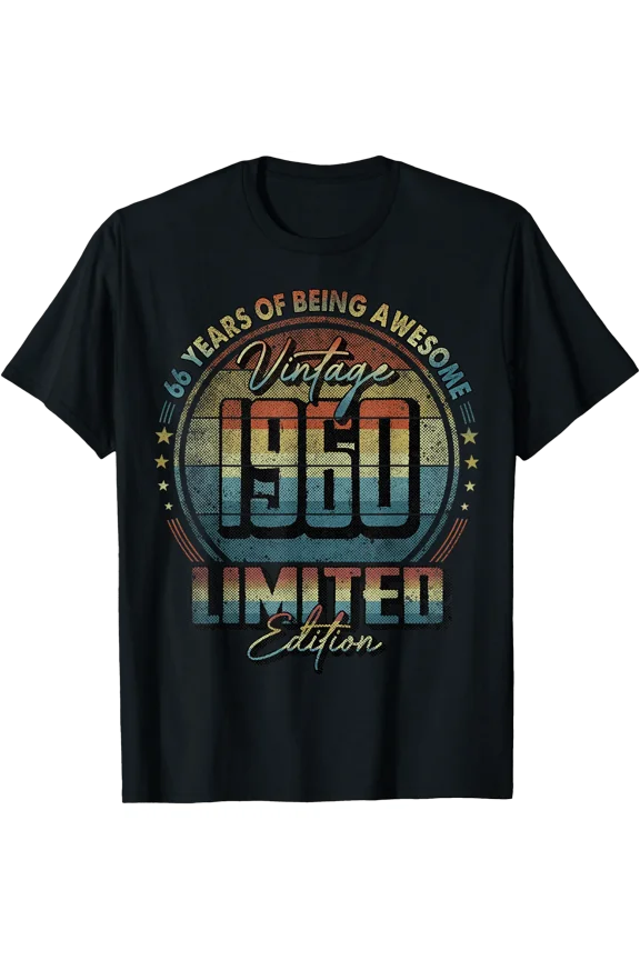 Vintage 1960 Limited Edition Shirt 66 Year Old 66th Birthday T-Shirt, Unisex T-Shirt