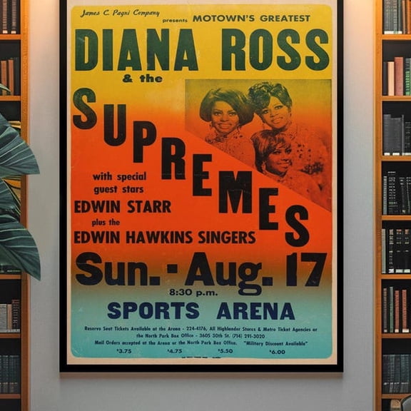 Vintage 1960s Soul Funk Concert Poster Retro RnB Music Print, Classic Rhythm Blues, Unframed Paper Poster 8x10in