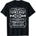 thumbnail image 1 of Vintage 1961 T-Shirt for Men 63rd Birthday Gift Retro The Man The Myth The Legend Funny Graphic Tee Original Parts Aged Perfectly Limited Edition, 1 of 6