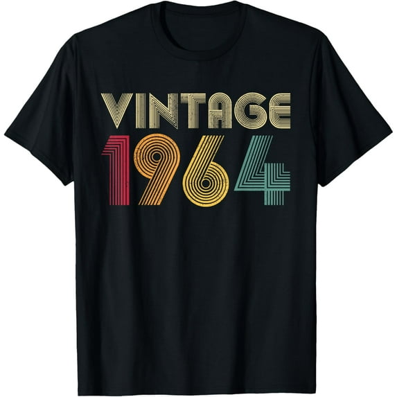 Vintage 1964 60th Birthday 60 Years Old Retro Men Women T-Shirt