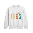 thumbnail image 1 of Vintage 1965 60th Birthday Celebration Graphic Print Casual Outfit Retro Sweatshirt, for men & women, up to size 5XL, 1 of 2