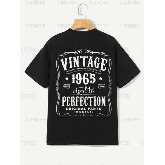 Vintage 1965 Aged to Perfection T-Shirt - Birthday Gift Tee - 60s Nostalgia Apparel , For Men/Women,Up to 5XL