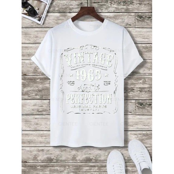Vintage 1965 Aged to Perfection T-Shirt - Birthday Gift Tee - 60s Nostalgia Apparel , For Men/Women,Up to 5XL