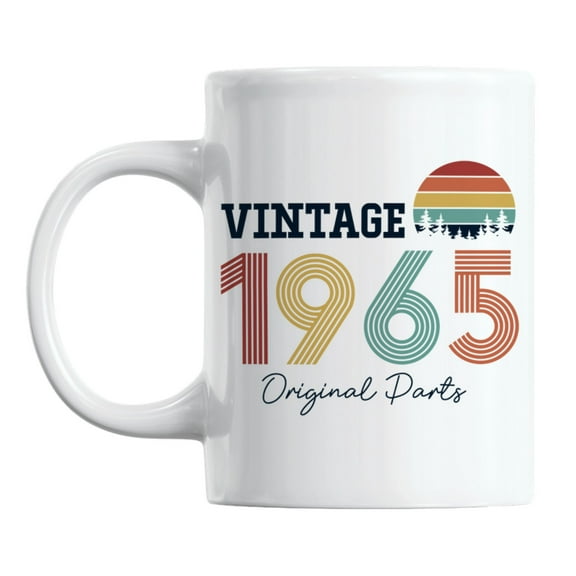 Vintage 1965, Original Parts feat. Retro Sunset Ceramic Coffee & Tea Mug (11oz)