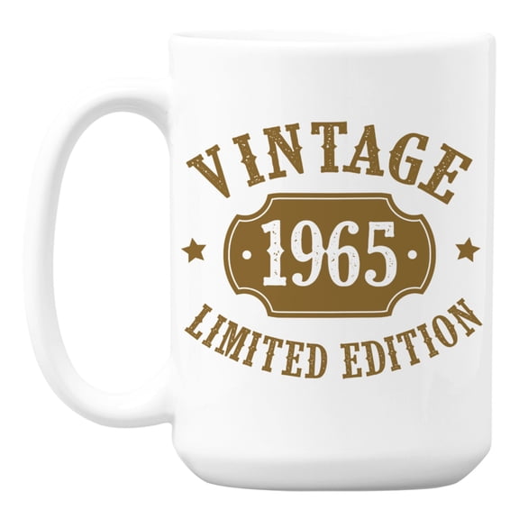 Vintage 1965 feat. a Classic Number Plate, Birth Year Coffee & Tea Mug (15oz)