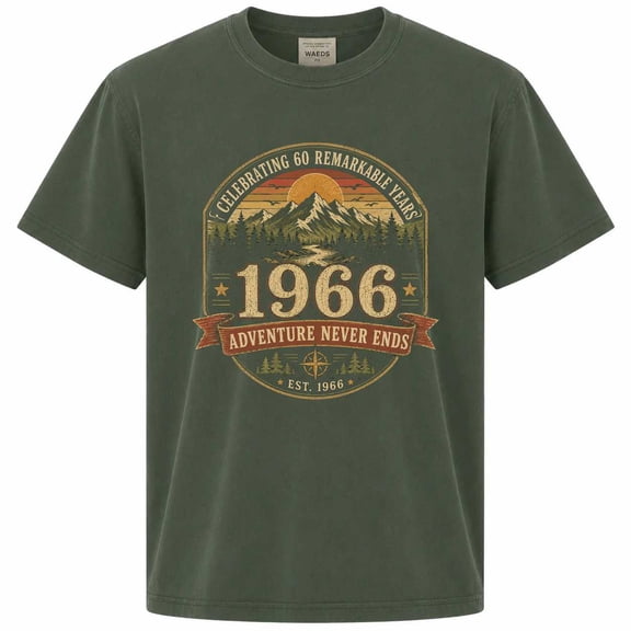 Vintage 1966 Outdoor Adventure National Park Badge 60th Birthday T-Shirt for Men and Women Retro Birth Year Graphic Tee