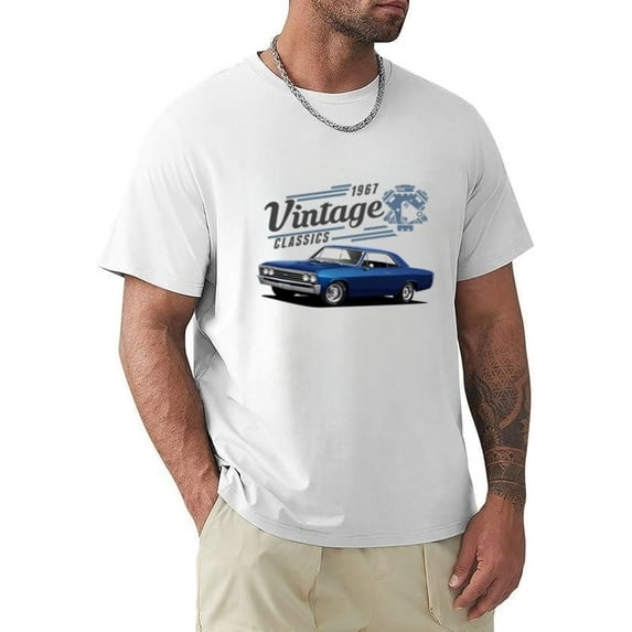 Vintage 1967 Chevelle SS Classic Muscle Car Retro Auto Fan T-shirt, for men & women, up to size 5XL.