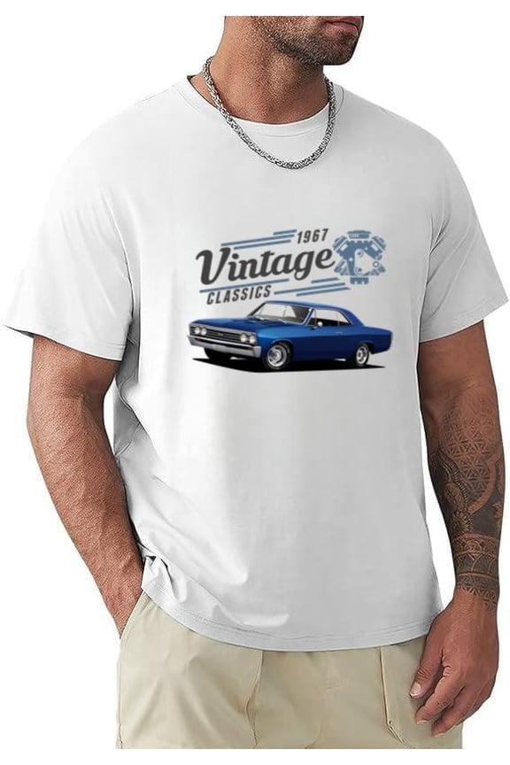 Vintage 1967 Chevelle SS Classic Muscle Car Retro Auto Fan T-shirt, for men & women, up to size 5XL.