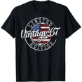 thumbnail image 1 of Vintage 1967 Flag Stamp 57th Birthday Gifts 57 Year Old T-Shirt men and women can wear, black, white, gifts, 1 of 4
