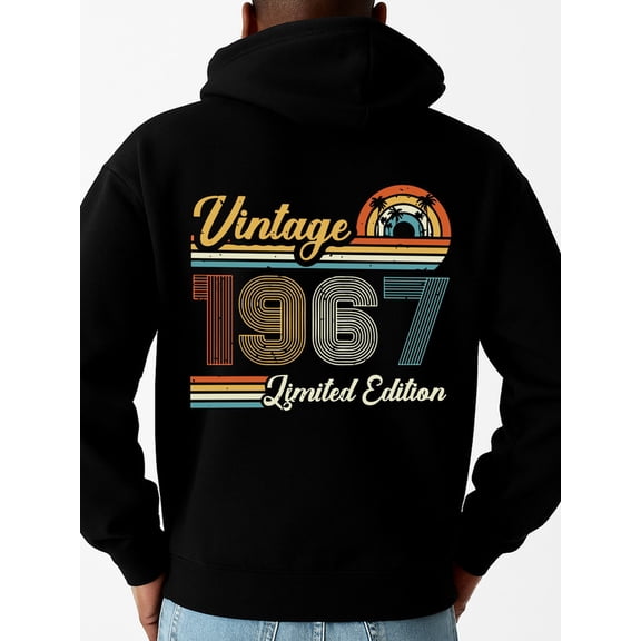 Vintage 1967 Hoodie funny hoodies men sweater hoodie black Casual Solid Basic Hooded Sweatshirt Streetwear For Winter Fall, As Gifts gift Retro Unisex Shirt Cotton tshirts