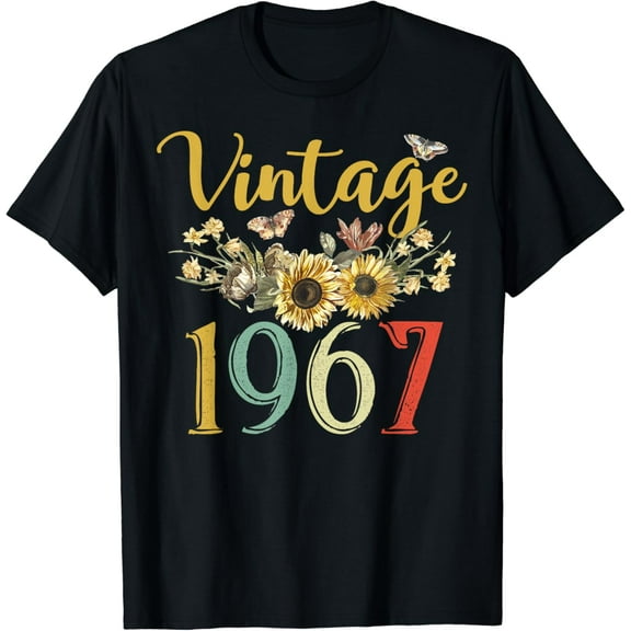 Vintage 1967 Sunflower 57th Birthday Awesome Since 1967 T-Shirt