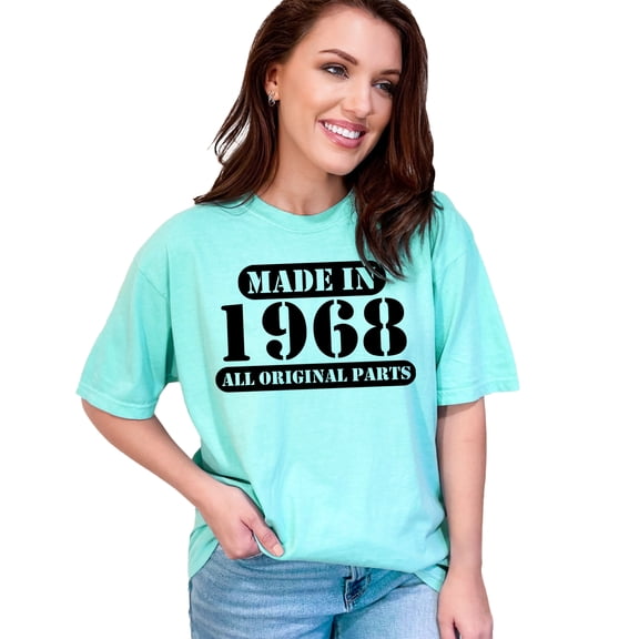 Vintage 1968 All Original Parts, Chalky Mint Comfort Colors T-Shirt, Large