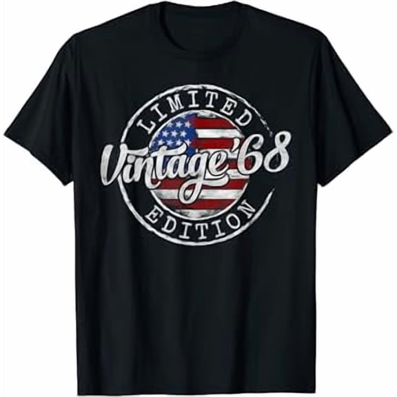 Vintage 1968 Flag Stamp 55th Birthday Gifts 55 Year Old T-Shirt