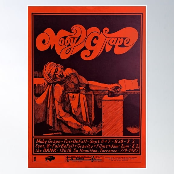 Vintage 1968 Psychedelic Concert Poster Marat Poster Wall Art, Modern Wall Decor, 8x12 UNFRAMED