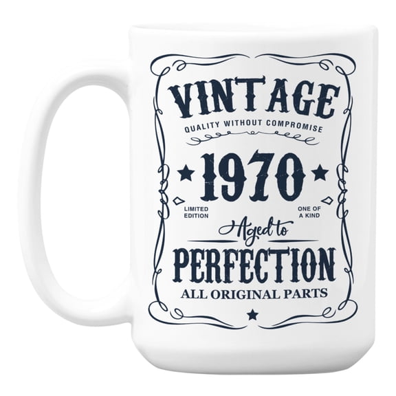 Vintage 1970 All Original Parts, Birth Year Coffee & Tea Mug (15oz)