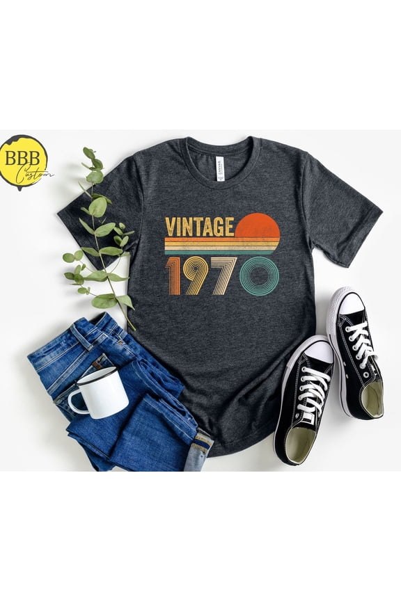 Vintage 1970 Retro T-Shirt - 55Th Birthday Tshirt All Size S-5XL