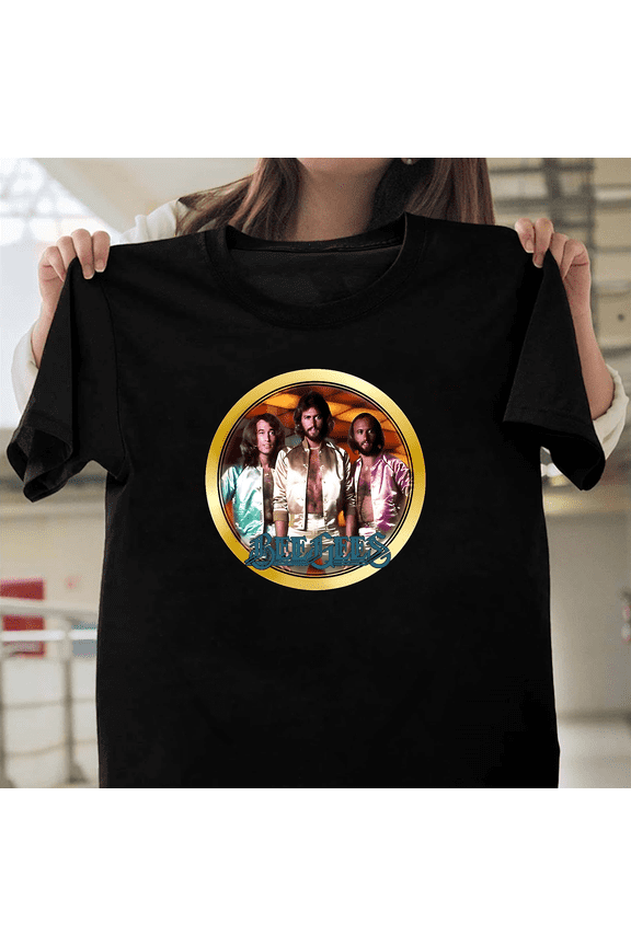 Vintage 1970s Bee Gees Music Band Sweatshirt Disco Pop Trio Brothers Gibb Art V51027 Unisex T-Shirt, Size Up to 5XL