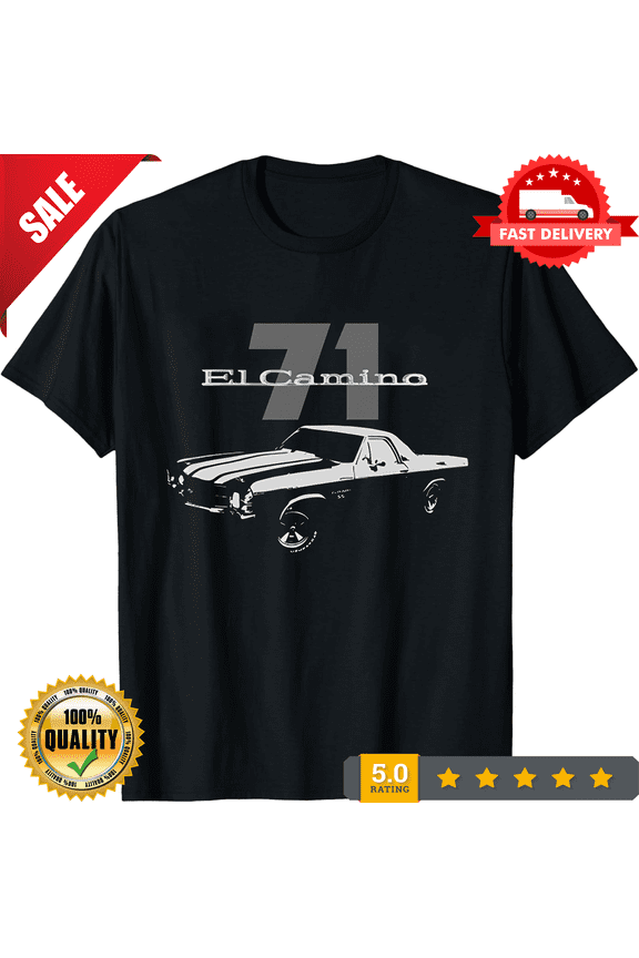 Vintage 1971 Chevy El Camino SS Collector Car Custom Art Gift Short-Sleeve T-Shirt, NEW TRENDING ITEM-TH72739