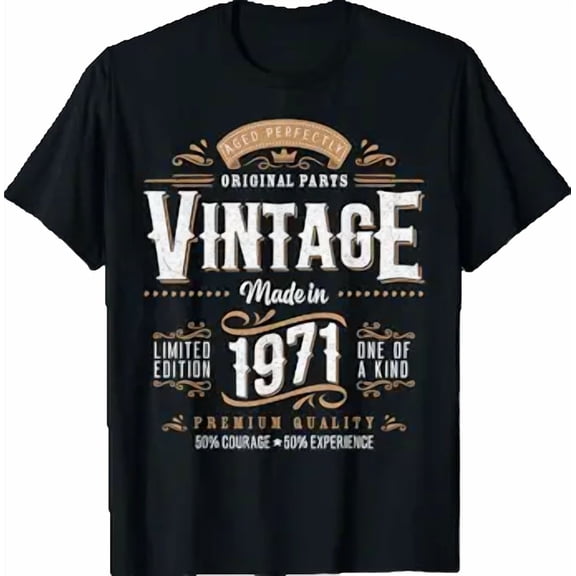 Vintage 1971 Label 55Th Birthday Gift Men Women 55 Year Old T-Shirt Hot Trending Shirt, Vintage Birthday Gift