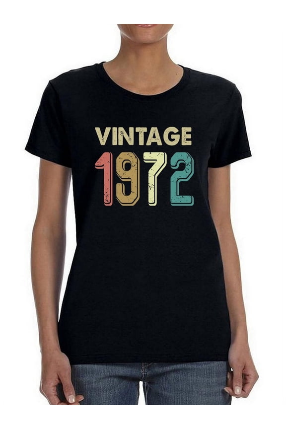 Vintage 1972 Faded Colored Women T-Shirt, Female Small
