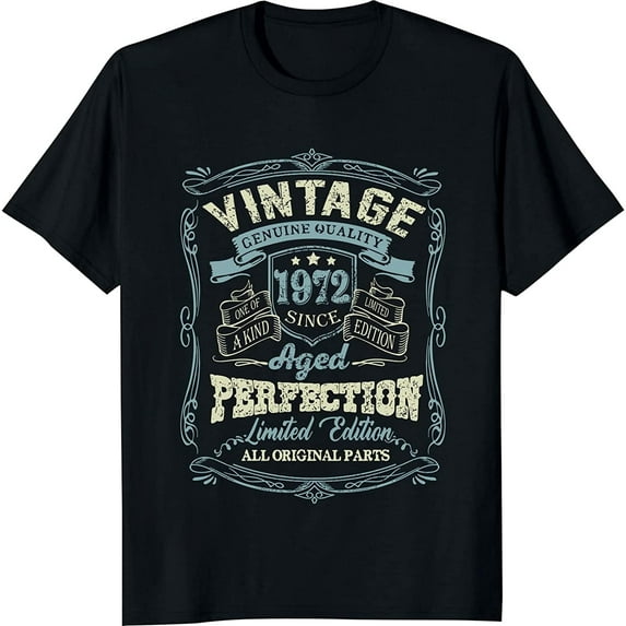 Vintage 1972 T Shirts for Men 50th Birthday Gifts for Men Husband Funny