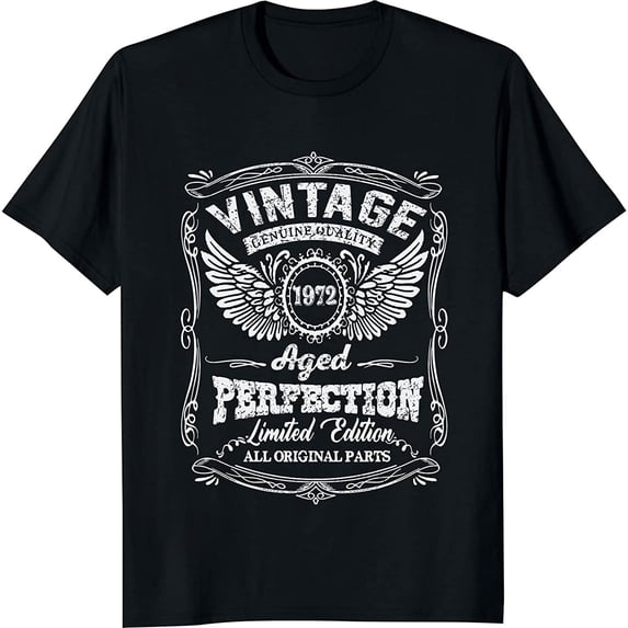 Vintage 1972 T Shirts for Men 50th Birthday Gifts for Men Husband Funny