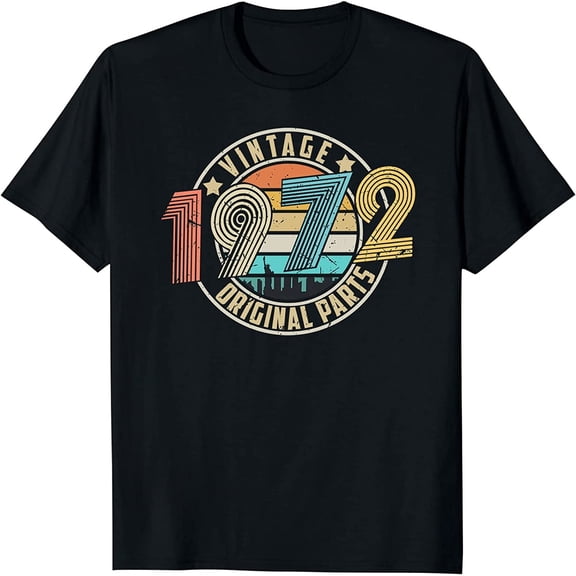 Vintage 1972 T Shirts for Men 50th Birthday Gifts for Men Husband Funny