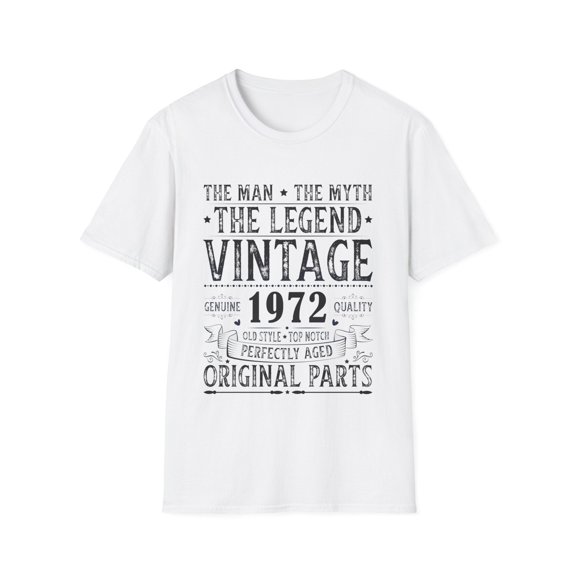 Vintage 1972 T Shirts for Men Retro Funny 1972 Birthday Mens Shirts