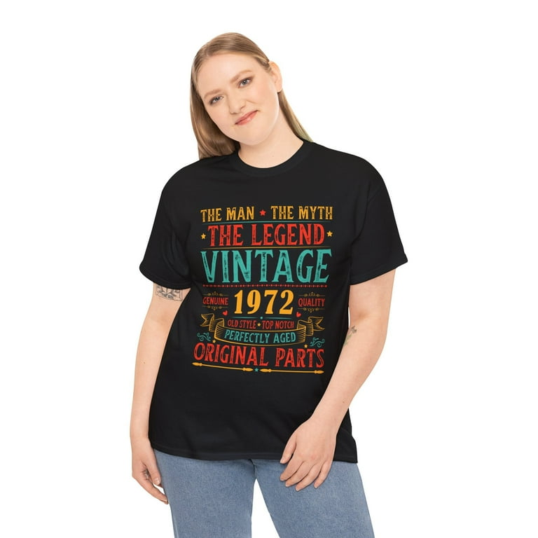 Vintage 1972 T Shirts for Women Retro Funny 1972 Birthday Womens