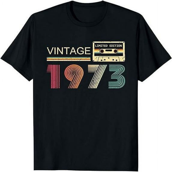 Vintage 1973 T Shirts for Men 50th Birthday Gifts for Men Husband Brother Friends Dad 1973 Tshirt