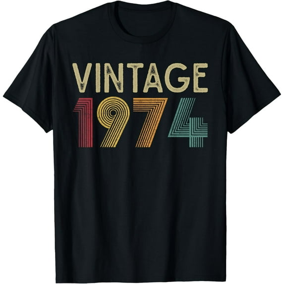 Vintage 1974 50th Birthday 50 Years Old Men Women Retro T-Shirt