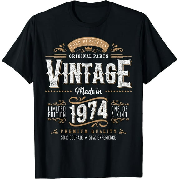 Vintage 1974 50th Birthday Decoration 50 Year Old Gifts Men T-Shirt