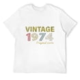 thumbnail image 1 of Vintage 1974 Cool 50 Year Old Bday Men Women 50th Birthday Round Neck T-Shirt White, 1 of 5