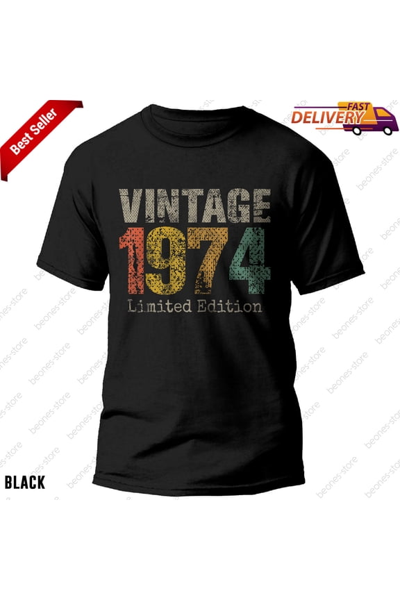 Vintage 1974 T-Shirt Celebrating 50th Birthday Perfect Gift for Men and Women