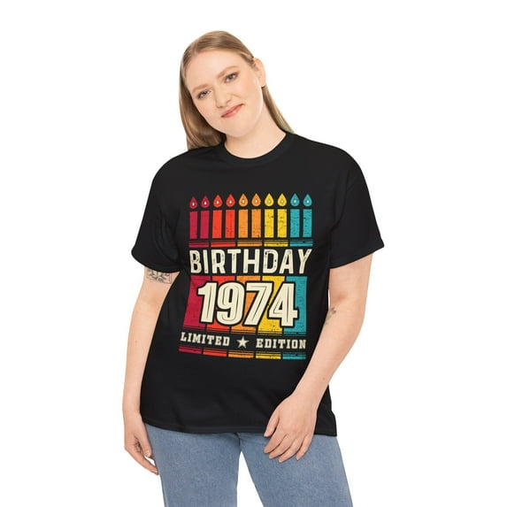 Vintage 1974 TShirt Women Limited Edition BDay 1974 Birthday Plus Size Tops for Women