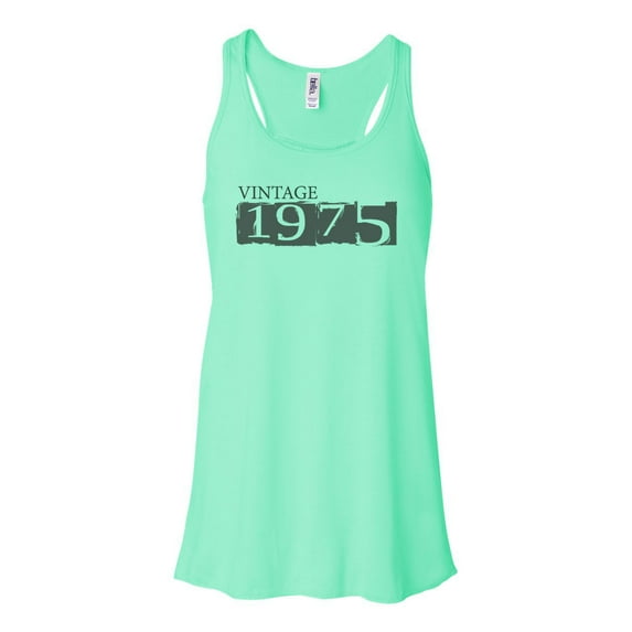 "Vintage 1975, 45th Birthday, Born In 1975, Soft Bella Canvas, Sublimation, 45 Years Old, 45 Tank, 1975 Tank Top, Racerback, Birthday Gift, Mint , LARGE"