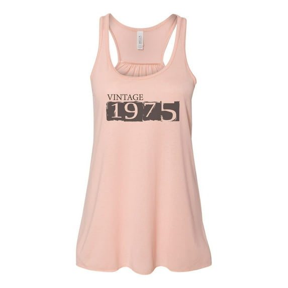 "Vintage 1975, 45th Birthday, Born In 1975, Soft Bella Canvas, Sublimation, 45 Years Old, 45 Tank, 1975 Tank Top, Racerback, Birthday Gift, Peach, SMALL"