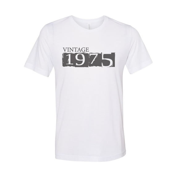 "Vintage 1975, 45th Birthday, Unisex, Born In 1975, Soft Bella Canvas, Sublimation, 45 Years Old, 1975 Tee, Gift For Her, Birthday Gift, White, 2XL"