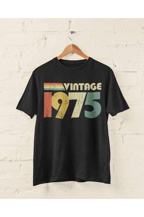 Vintage 1975 50Th Birthday T Shirt 2025 Retro Fiftieth Gift Ideas By30 Unisex S-5XL Hot Trending Shirt, Vintage Birthday Gift
