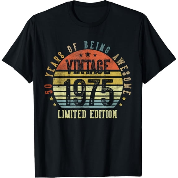 Vintage 1975 50th Birthday Funny Born In 1975 50 Year Old T-Shirt