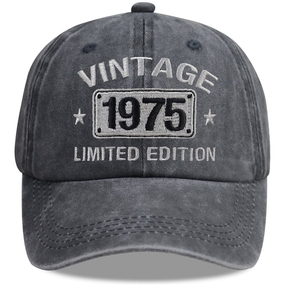 Vintage 1975 Limited Edition Hats for Men Women, Adjustable Embroidered Baseball Cap