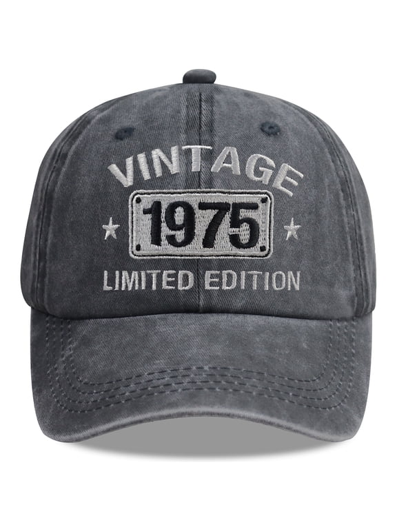 Vintage 1975 Limited Edition Hats for Men Women, Adjustable Embroidered Baseball Cap