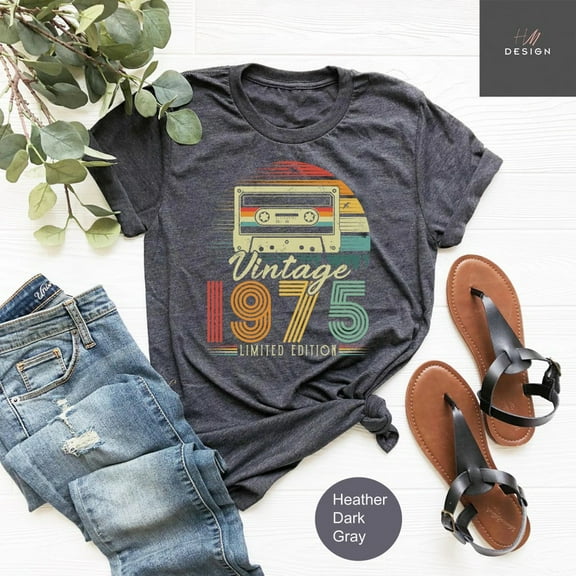 Vintage 1975 Shirt, 50Th Birthday Gift For Men, 48Th Birthday Best Friend, 50Th Bday, Seventies Shirt, Turning 50 Birthday Gift, Born In 1975